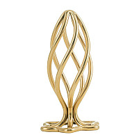 Металлическая анальная пробка LOCKINK SEVANDA Hollow Spiral Golden, S, золотистая, диаметр 2,6 см
