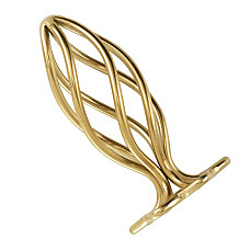 Металлическая анальная пробка LOCKINK SEVANDA Hollow Spiral Golden, S, золотистая, диаметр 2,6 см