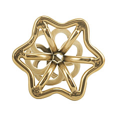 Металлическая анальная пробка LOCKINK SEVANDA Hollow Spiral Golden, S, золотистая, диаметр 2,6 см