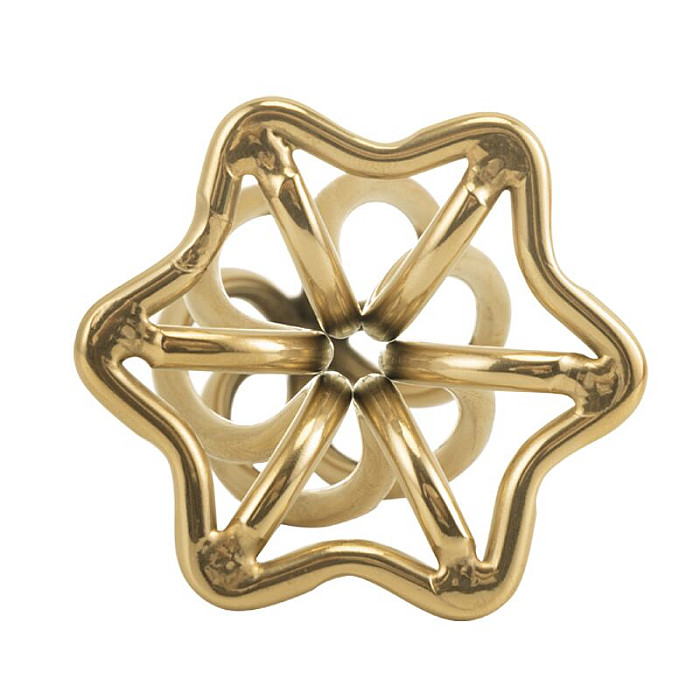Металлическая анальная пробка LOCKINK SEVANDA Hollow Spiral Golden, S, золотистая, диаметр 2,6 см