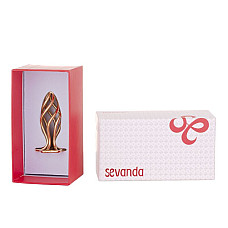 Металлическая анальная пробка LOCKINK SEVANDA Hollow Spiral Golden, S, золотистая, диаметр 2,6 см