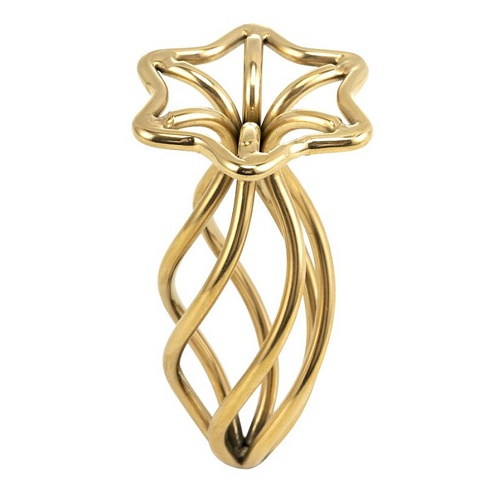 Металлическая анальная пробка LOCKINK SEVANDA Hollow Spiral Golden, S, золотистая, диаметр 2,6 см