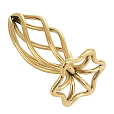 Металлическая анальная пробка LOCKINK SEVANDA Hollow Spiral Golden, S, золотистая, диаметр 2,6 см