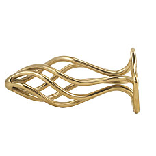 Металлическая анальная пробка LOCKINK SEVANDA Hollow Spiral Golden, S, золотистая, диаметр 2,6 см