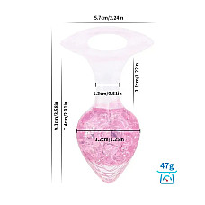 Анальна пробка Liebe Seele Heart-shaped Crystal Anal Plug - Pink Small