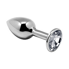 Металева анальна пробка з кристалом Alive Mini Metal Butt Plug White L