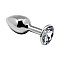 Металева анальна пробка з кристалом Alive Mini Metal Butt Plug White L