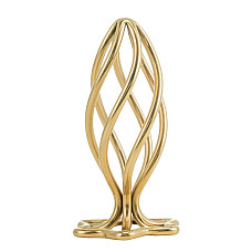 Металлическая анальная пробка LOCKINK SEVANDA Hollow Spiral Golden, M, золотистая, диаметр 3 см