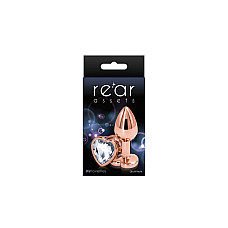 Анальна пробка NS Novelties Rear Assets - Rose Gold Heart - Small - Clear