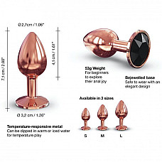 Металева анальна пробка із прикрасою у вигляді кристалу Dorcel - Diamond Plug Rose Gold S