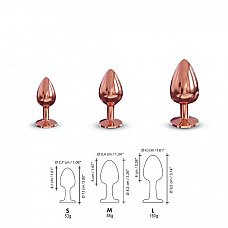 Металева анальна пробка із прикрасою у вигляді кристалу Dorcel - Diamond Plug Rose Gold S