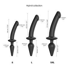 Анальная пробка с дилдо 2в1 Strap-On-Me SWITCH PLUG-IN DILDO Black XXL, диаметр 5,2/3,9 см