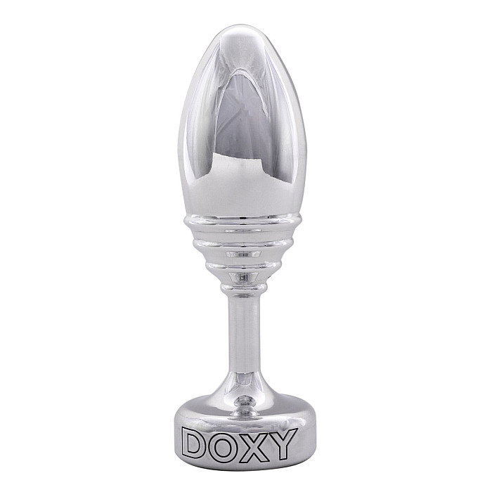 Металлическая анальная пробка DOXY Butt Plug RIBBED, ребристая, диаметр 3,3 см