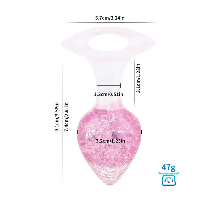 Анальна пробка Liebe Seele Heart-shaped Crystal Anal Plug - Pink Medium