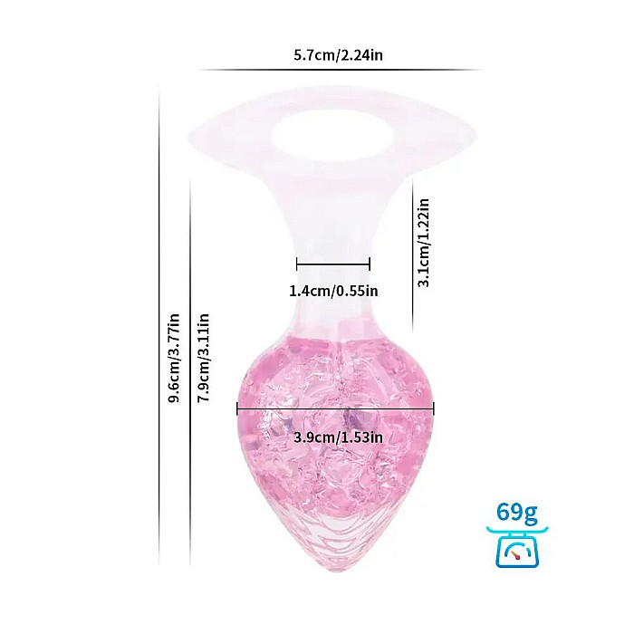 Анальна пробка Liebe Seele Heart-shaped Crystal Anal Plug - Pink Medium