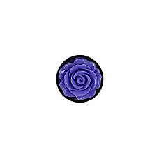 Металева анальна пробка Lux Active з трояндою - Rose Anal Plug - Purple, віброкуля в подарунок