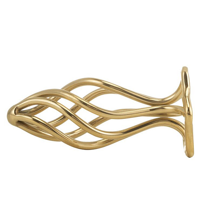 Металлическая анальная пробка LOCKINK SEVANDA Hollow Spiral Golden, L, золотистая, диаметр 3,9 см