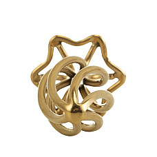 Металлическая анальная пробка LOCKINK SEVANDA Hollow Spiral Golden, L, золотистая, диаметр 3,9 см