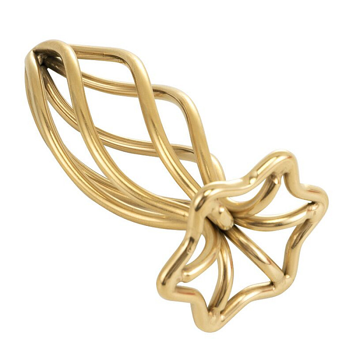 Металлическая анальная пробка LOCKINK SEVANDA Hollow Spiral Golden, L, золотистая, диаметр 3,9 см