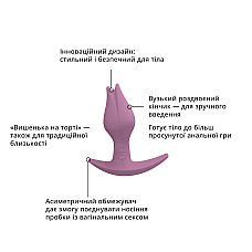 Анальная пробка Fun Factory BOOTIE FEM, розовая, в виде бутона, диаметр 2,9 см, тонкий ограничитель