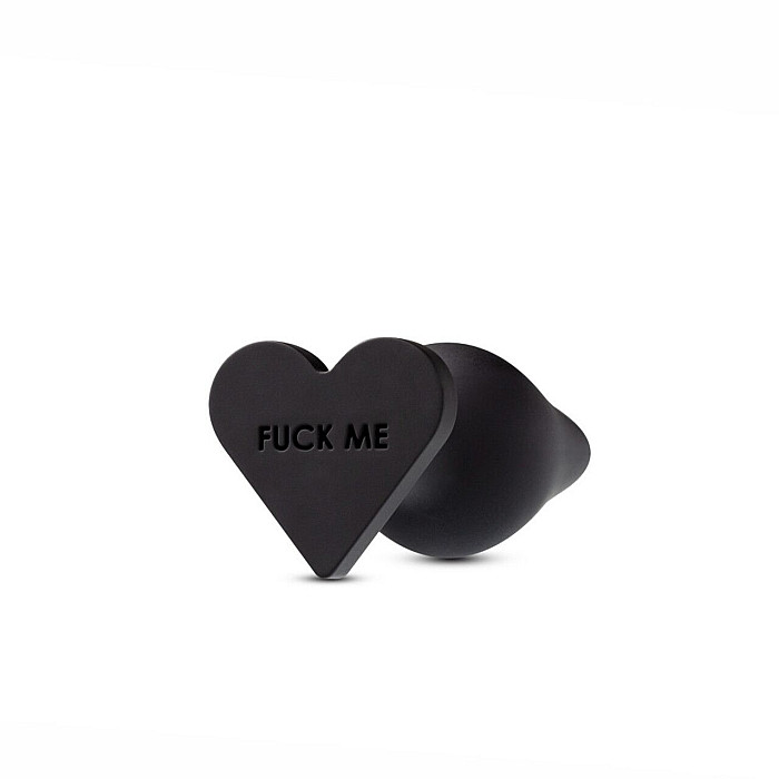 Анальная пробка Blush Temptasia – Fuck Me Anal Plug – Black, основание в виде сердечка