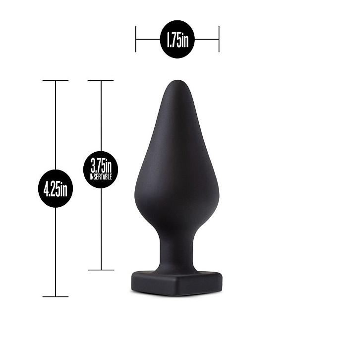Анальная пробка Blush Temptasia – Fuck Me Anal Plug – Black, основание в виде сердечка
