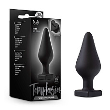 Анальная пробка Blush Temptasia – Fuck Me Anal Plug – Black, основание в виде сердечка