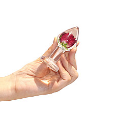 Роскошная анальная пробка Loviss Rose Anal Plug с настоящей розой внутри