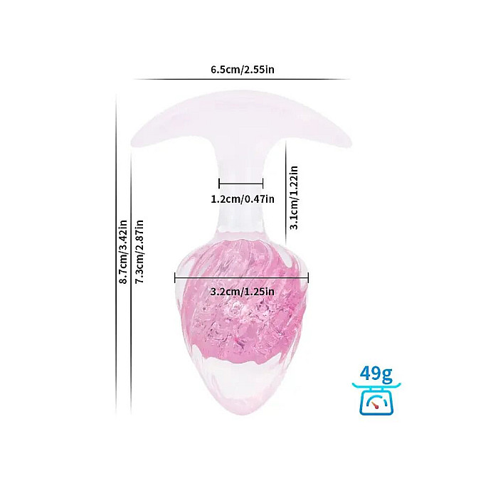 Анальна пробка Liebe Seele Icecream-shaped Crystal Anal Plug - Pink Small