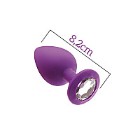Анальная пробка с кристаллом MAI Attraction Toys №48 Purple, длина 8,2см, диаметр 3,5см