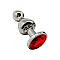 Металева анальна пробка Wooomy Lollypop Double Ball Metal Plug Red L діаметр 3,5 см, довжина 10,5 см