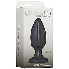 Анальный плаг с каналами для смазки Doc Johnson Platinum Premium Silicone — The Rocket — Black
