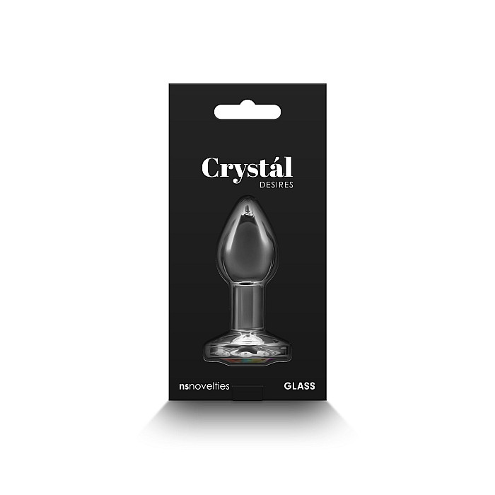 Стеклянная анальная пробка NS Novelties Crystal - Desires - Rainbow Gem - Small