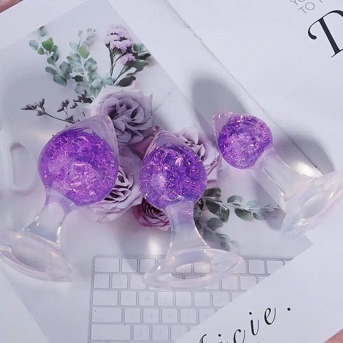 Анальна пробка Liebe Seele Heart-shaped Crystal Anal Plug - Purple Medium