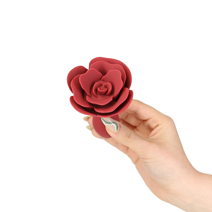 Силіконова анальна пробка Lux Active с розой - Red Rose Silicone Anal Plug