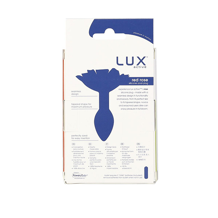Силіконова анальна пробка Lux Active с розой - Red Rose Silicone Anal Plug