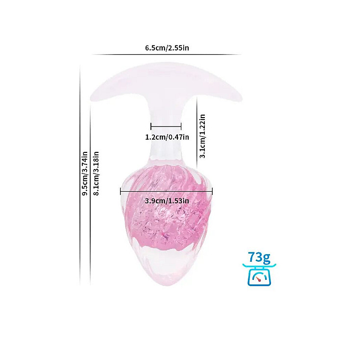 Анальна пробка Liebe Seele Icecream-shaped Crystal Anal Plug - Pink Medium
