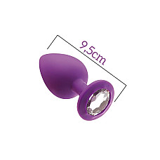 Анальная пробка с кристаллом MAI Attraction Toys №49 Purple, длина 9,5см, диаметр 4см