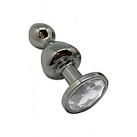 Металлическая анальная пробка Wooomy Lollypop Double Ball Metal Plug L диаметр 3,5 см, длина 10,5 см
