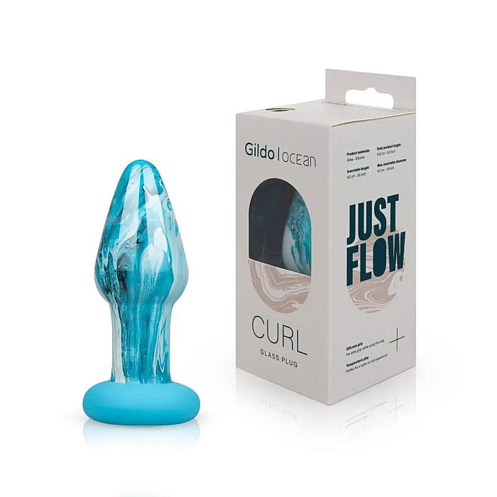 Скляна анальна пробка Gildo Ocean Curl, макс. діаметр 5 см