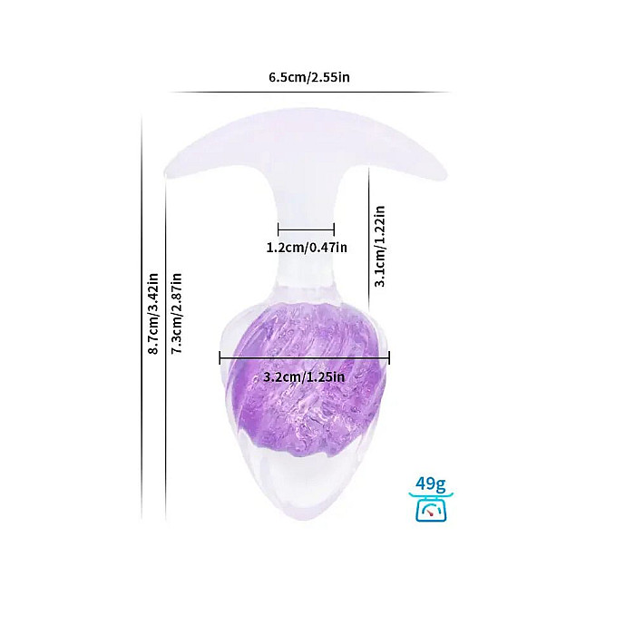 Анальна пробка Liebe Seele Icecream-shaped Crystal Anal Plug - Purple Small