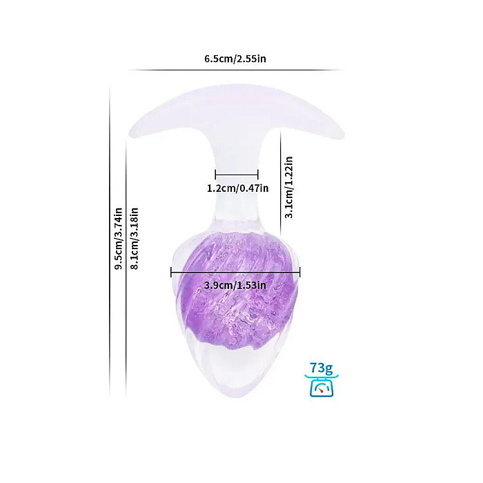 Анальна пробка Liebe Seele Icecream-shaped Crystal Anal Plug - Purple Medium