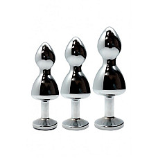 Металева анальна пробка Wooomy Lollypop Double Ball Metal Plug Blue M діаметр 3,1 см, довжина 9,4 см