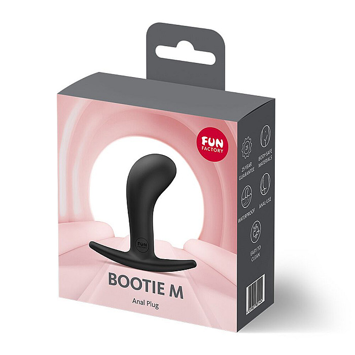Анальная пробка Fun Factory BOOTIE M Black, диаметр 3,3 см, тонкий ограничитель