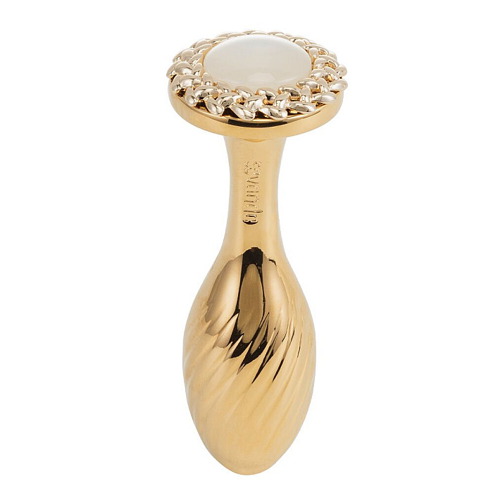 Металлическая анальная пробка LOCKINK SEVANDA Pearl Pear-shape Anal Plug, с искусственной жемчужиной