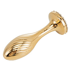 Металлическая анальная пробка LOCKINK SEVANDA Pearl Pear-shape Anal Plug, с искусственной жемчужиной
