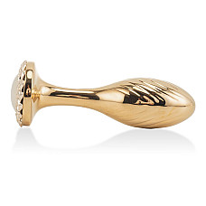 Металлическая анальная пробка LOCKINK SEVANDA Pearl Pear-shape Anal Plug, с искусственной жемчужиной