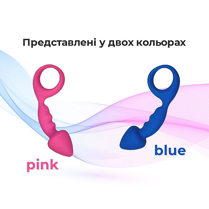 Анальная пробка Adrien Lastic Budy Blue со стимулирующей ножкой, макс. диаметр 2,5см