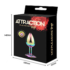 Металева анальна пробка MAI Attraction Toys №72 Rainbow