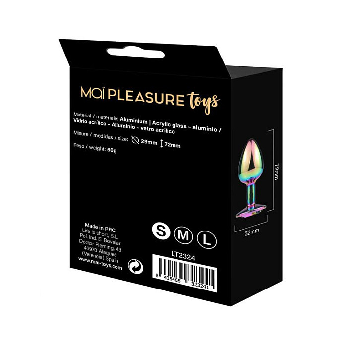 Металева анальна пробка MAI Attraction Toys №72 Rainbow